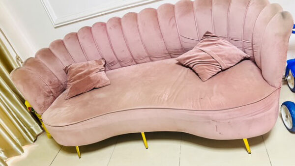 Pink Velvet Love Couch